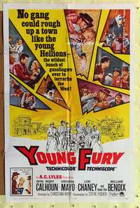 a991 YOUNG FURY one-sheet movie poster '65 Rory Calhoun, teenage gunmen!
