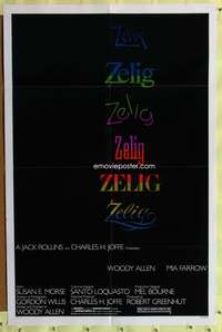 a996 ZELIG one-sheet movie poster '83 Woody Allen mockumentary!