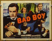 b017 BAD BOY title movie lobby card '39 Johnny Downs, Rosalind Keith