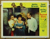 b243 BEDTIME STORY movie lobby card #3 '64 Marlon Brando, Niven