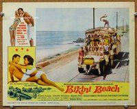 b257 BIKINI BEACH movie lobby card #1 '64 Frankie Avalon, Funicello
