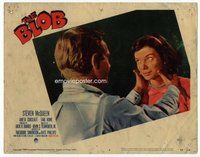 b264 BLOB movie lobby card #2 '58 Steve McQueen, Aneta Corseaut