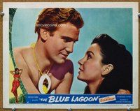 b270 BLUE LAGOON movie lobby card #5 '49 sexy Jean Simmons close up!