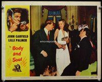 b274 BODY & SOUL movie lobby card #7 R53 John Garfield, Lilli Palmer