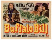 b002 BUFFALO BILL signed title movie lobby card '44 Joel McCrea, O'Hara