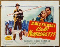 b030 CALL NORTHSIDE 777 title movie lobby card R55 Jimmy Stewart, film noir!