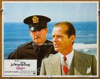 b335 CHINATOWN movie lobby card #6 '74 Jack Nicholson with cop!