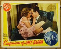 b348 CONFESSIONS OF A VICE BARON movie lobby card '42 sleazy babe!