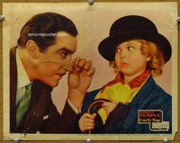 b364 CURLY TOP #6 movie lobby card '35 Shirley Temple in derby hat!