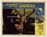 b368 CURSE OF THE UNDEAD movie lobby card #3 '59 opening coffin!