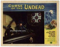 b371 CURSE OF THE UNDEAD movie lobby card #6 '59 cowboy at coffin!