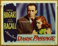 b378 DARK PASSAGE movie lobby card #2 '47 best Bogart & Bacall!