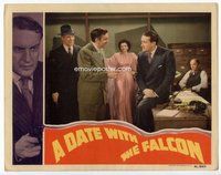 b381 DATE WITH THE FALCON #3 movie lobby card '41 Sanders on desk!