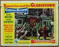 b389 DEMETRIUS & THE GLADIATORS movie lobby card #6 '54 Mature,Hayward