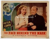 b429 FACE BEHIND THE MASK movie lobby card '41 Peter Lorre close up!