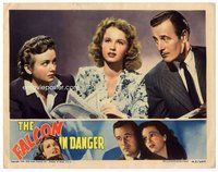 b433 FALCON IN DANGER #3 movie lobby card '43 Conway c/u with 2 girls!