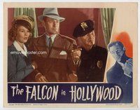 b434 FALCON IN HOLLYWOOD #2 movie lobby card '44 Tom Conway close up!