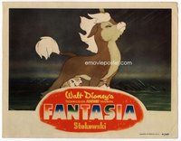 b449 FANTASIA #3 movie lobby card '40 Disney classic, cool unicorn!
