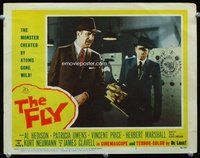 b464 FLY movie lobby card #7 '58 Vincent Price, Herbert Marshall