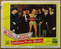 b487 GENTLEMEN PREFER BLONDES movie lobby card #2 '53 blonde Russell