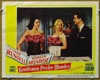 b489 GENTLEMEN PREFER BLONDES movie lobby card #4 '53 Monroe, Russell