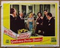 b490 GENTLEMEN PREFER BLONDES movie lobby card #6 '53 Monroe, Russell