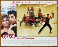 b507 GREASE movie lobby card R98 John Travolta sings & dances!