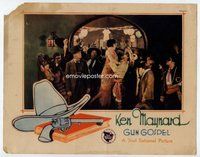 b516 GUN GOSPEL movie lobby card '27 Ken Maynard mad at party!