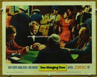 b158 HANGING TREE movie lobby card #3 '59 Gary Cooper plays poker!