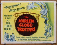 b074 HARLEM GLOBETROTTERS title movie lobby card '51 black basketball!