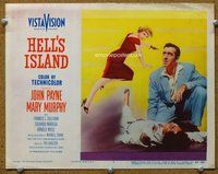 b530 HELL'S ISLAND movie lobby card #7 '55 killer Mary Murphy w/gun!