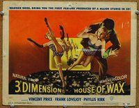 b077 HOUSE OF WAX title movie lobby card '53 Vincent Price, great 3-D image!