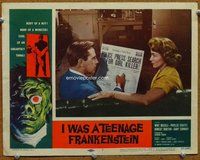 b568 I WAS A TEENAGE FRANKENSTEIN movie lobby card #1 '57 Whit Bissell
