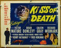 b091 KISS OF DEATH title movie lobby card R53 Victor Mature, film noir