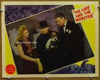 b613 LADY & THE MONSTER #3 movie lobby card '44 von Stroheim w/monkey!