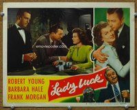 b161 LADY LUCK movie lobby card #3 '46 Barbara Hale gambles BIG!