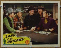 b162 LAND OF THE OUTLAWS movie lobby card '44 blackjack cheat caught!