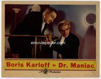 b674 MAN WHO LIVED AGAIN #3 movie lobby card '36 crazed Boris Karloff!