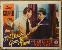 b702 MR DEEDS GOES TO TOWN #2 movie lobby card '36 Cooper gets tough!