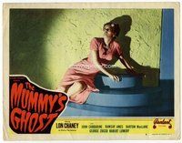 b706 MUMMY'S GHOST movie lobby card #8 R48 image of terrified woman!