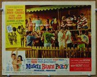b707 MUSCLE BEACH PARTY movie lobby card #7 '64 AIP, Frankie Avalon