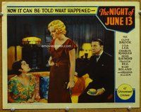 b726 NIGHT OF JUNE 13 movie lobby card '32 Clive Brook, Lila Lee