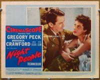 b727 NIGHT PEOPLE movie lobby card #3 '54 Gregory Peck in uniform!