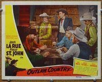 b171 OUTLAW COUNTRY movie lobby card #7 '48 Fuzzy eyes poker game!