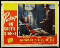 b752 PICKUP ON SOUTH STREET movie lobby card #4 '53 Sam Fuller