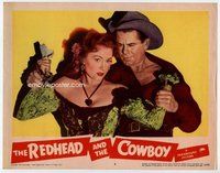 b775 REDHEAD & THE COWBOY movie lobby card #4 '51 Ford & Fleming c/u!