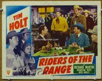 b172 RIDERS OF THE RANGE movie lobby card #3 '49 Holt stops poker game