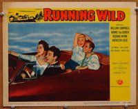 b790 RUNNING WILD movie lobby card #6 '55 Van Doren in convertible!