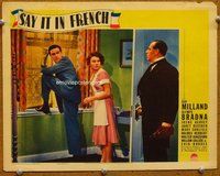 b804 SAY IT IN FRENCH movie lobby card '38 Ray Milland, Bradna