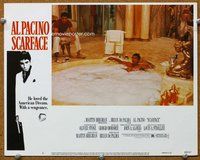 b807 SCARFACE movie lobby card #3 '83 Al Pacino in huge bath tub!